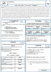 test for 1 st bac students