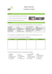 English Worksheet: A hard days night