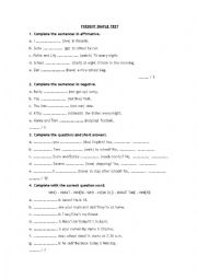 English Worksheet: Present Simple Test