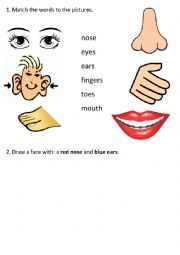 English Worksheet: Face parts - exercises