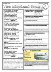 English Worksheet: elephant song