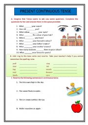 English Worksheet: Present continuous