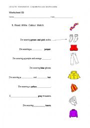 English Worksheet: IM WEARING