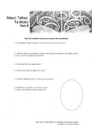 English Worksheet: Maori Tattoo Traditions and History in New Zealand 2