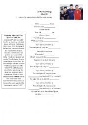 English Worksheet: Song All the small things- by Blink 182