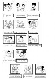 English Worksheet: board game daily routines