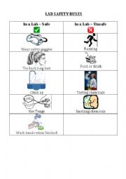 English Worksheet: Laboratory Safety Rules