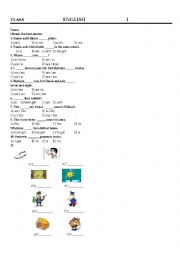 English Worksheet: Mixed Topic - Verb Be - Have got/has got- pronouns -vocabulary......