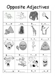 English Worksheet: Opposite Adjectives 