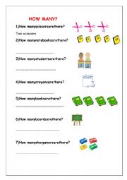 English Worksheet: how many