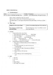 English Worksheet: conditional