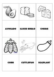 English Worksheet: Food memory game