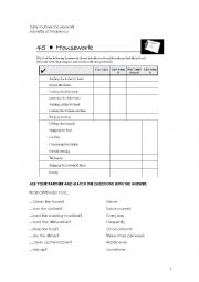 English Worksheet: Daily routines, housework and frequency adverbs