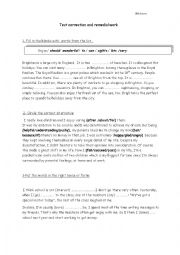 English Worksheet: test correction and remedial work