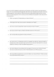 English Worksheet: Choice of Friends