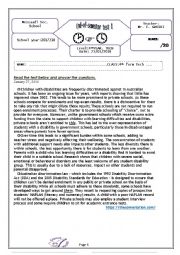 English Worksheet: End-of-semester test 1 / 4th form TECH