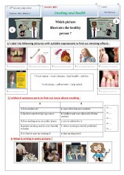English Worksheet: smoking and health 9th f