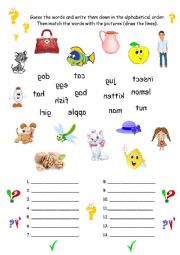 English Worksheet: ABC ordering