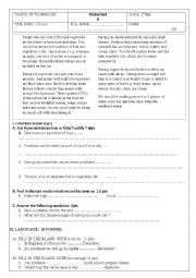 English Worksheet: Global test for 1st bac -B-