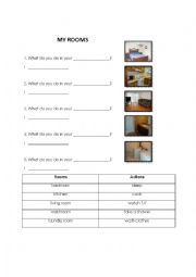 English Worksheet: My Rooms