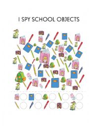 English Worksheet: I spy School Objects Bugs team 1