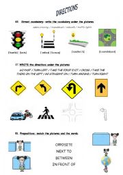 English Worksheet: DIRECTIONS