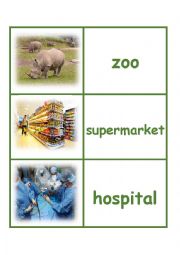 English Worksheet: Town - Minicards #3