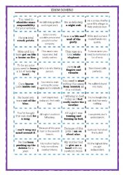 English Worksheet: IDIOMATIC EXPRESSIONS DOMINO