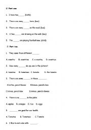 English Worksheet: Plural nouns