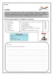 English Worksheet: Smoking and health