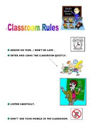 English Worksheet: Classroom rules