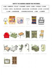 Furniture vocabulary worksheet