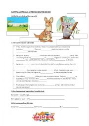 English Worksheet: Australian animals listening 