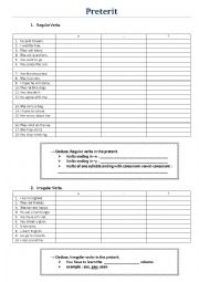 English Worksheet: Introduction to preterit