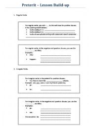 English Worksheet: Introduction to preterit - Lesson Build-up