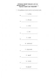 Worksheet for primary students