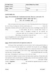 English Worksheet: 9 Test 2 2017-2018