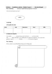 English Worksheet: Lesson 2 third hour session