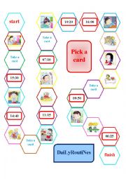 English Worksheet: Board Game for daily routines