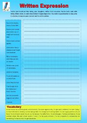 English Worksheet: Written Expression. Eating Disorders. Guided writing.           