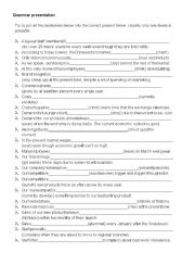 English Worksheet: Present simple and continuous for business english 