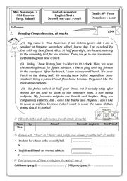 English Worksheet: 8th Form End-of-Term Test