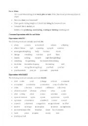 English Worksheet: make vs do lesson and exercises
