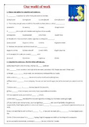 English Worksheet: Our world of work