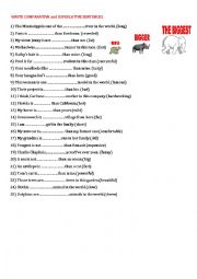 English Worksheet: Comparatives and superlatives