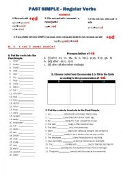 English Worksheet: Past Simple Activities (regular verbs)