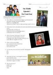 English Worksheet: The Middle - The front door