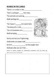 English Worksheet: Rumble in the jungle