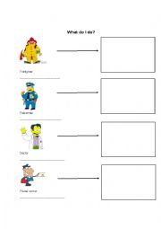 English Worksheet: Occupations for Beginners