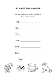 PLURAL NOUNS ANIMALS